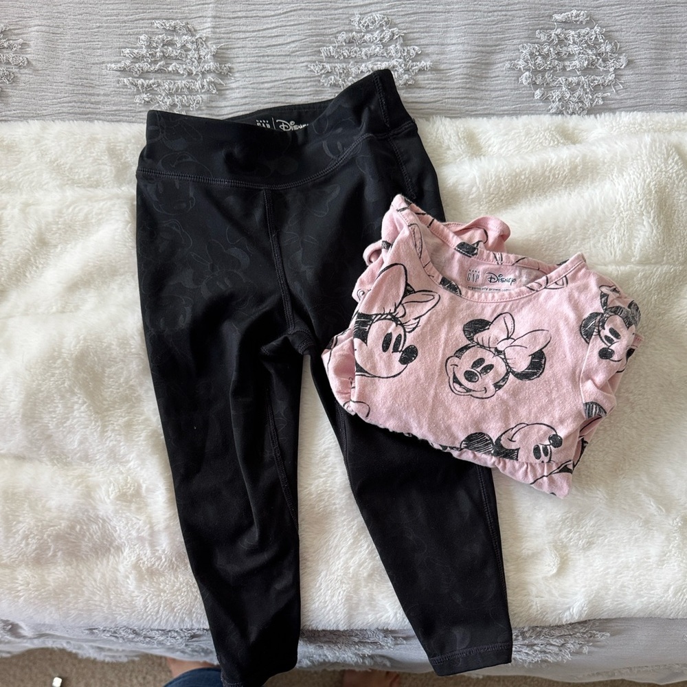 Disney gap Minnie Mouse long sleeve top and matching leggings size 2